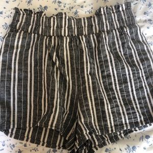 Gray and white striped high waisted shorts!